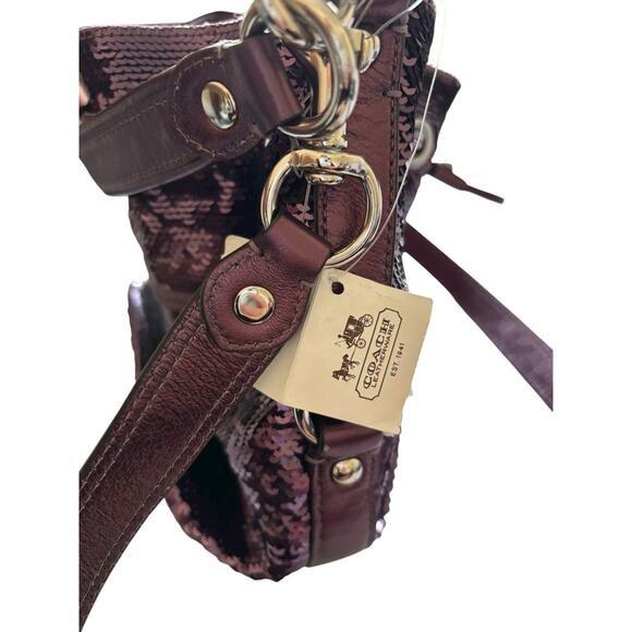 Coach Poppy Special Edition Sequins Amethyst Cinch Drawstring Bucket 17906 NWT - Picture 9 of 14